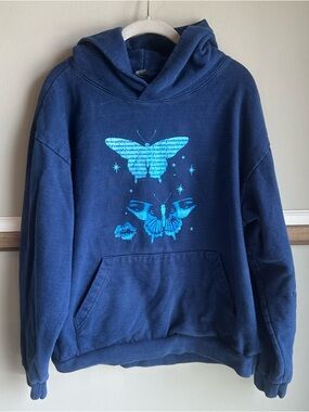 Chappell Roan Butterfly Hoodie Blue Midwest Princess Tour Merch
